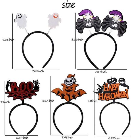 5 Pack Halloween Headbands Ghost Spider Pumpkin Halloween Accessories Cosplay Party Supplies in Saudi Arabia