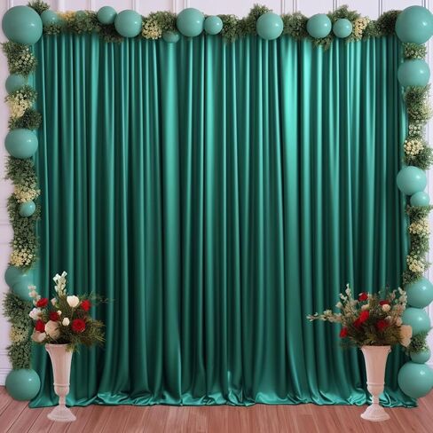 8x10FT Red Backdrop Curtains for Wedding Parties, Wrinkle Free Polyester Photo Backdrop Drapes for Birthday Baby Shower Photography Stage Background Stand Decorations 4x10ft,2 Panels in Saudi Arabia
