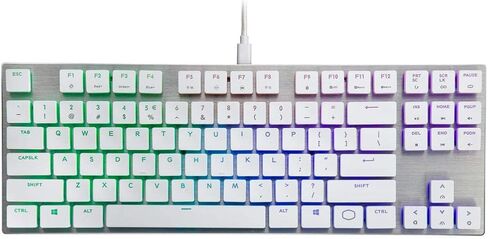 Cooler Master SK650 White Limited Edition Mechanical Keyboard with Cherry MX Low Profile RGB Switches in Brushed Aluminum Design, Full in Kuwait
