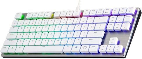 Cooler Master SK650 White Limited Edition Mechanical Keyboard with Cherry MX Low Profile RGB Switches in Brushed Aluminum Design, Full in Kuwait