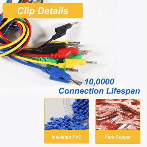 5pcs Banana to Banana Plug Test Lead Set, 4mm Stackable Banana Plug Test Lead for Multimeter, Flexible Electrical Test Wire 3.3ft/1m 1000V 15A in Kuwait