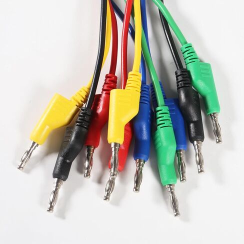 5pcs Banana to Banana Plug Test Lead Set, 4mm Stackable Banana Plug Test Lead for Multimeter, Flexible Electrical Test Wire 3.3ft/1m 1000V 15A in Kuwait