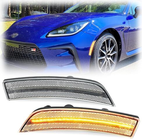 nslumo استبدال أضواء علامة الجانب بقيادة 2022 2023 subaru brz zd8 2022-up to'yota GR86 zn8 jdm نمط العنبر أدى المصد الأمامي الجانب ماركر عاكس ضوء الإشارة عدة lh rh واضح عدسة علامات جانبية in Saudi Arabia
