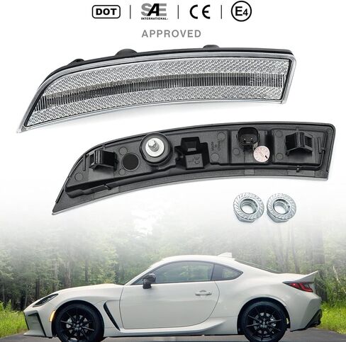 nslumo استبدال أضواء علامة الجانب بقيادة 2022 2023 subaru brz zd8 2022-up to'yota GR86 zn8 jdm نمط العنبر أدى المصد الأمامي الجانب ماركر عاكس ضوء الإشارة عدة lh rh واضح عدسة علامات جانبية in Saudi Arabia