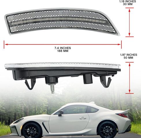 nslumo استبدال أضواء علامة الجانب بقيادة 2022 2023 subaru brz zd8 2022-up to'yota GR86 zn8 jdm نمط العنبر أدى المصد الأمامي الجانب ماركر عاكس ضوء الإشارة عدة lh rh واضح عدسة علامات جانبية in Saudi Arabia