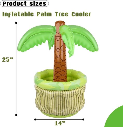 مبرد شجرة النخيل القابل للنفخ من FUTUREPLUSX، حامل مشروبات لشجرة النخيل في حمام السباحة، مبرد مشروبات مبرد لتزيين حفلات هاواي in Kuwait