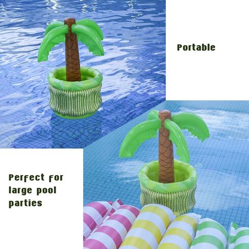 مبرد شجرة النخيل القابل للنفخ من FUTUREPLUSX، حامل مشروبات لشجرة النخيل في حمام السباحة، مبرد مشروبات مبرد لتزيين حفلات هاواي in Kuwait