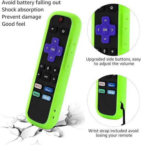 2 Pack Remote Cover for Roku TV Controller Glow in The Dark, Green Purple in Kuwait
