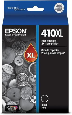 مجموعة خرطوشة حبر Epson 410 Claria Premium ذات سعة عالية باللون الأسود وخرطوشة ألوان قياسية (T410XL-BCS) تعمل مع Expression XP-530، 630، 640، 7100، 830 in Kuwait