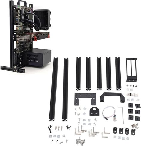 DIY Computer Motherboard Case Rack, Computer ATX Open Motherboard Rack, Vertical Open Aluminum Frame Chassis Rack, Open Chassis Support Bracket with Good Heat Dissipation in Kuwait