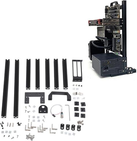 DIY Computer Motherboard Case Rack, Computer ATX Open Motherboard Rack, Vertical Open Aluminum Frame Chassis Rack, Open Chassis Support Bracket with Good Heat Dissipation in Kuwait