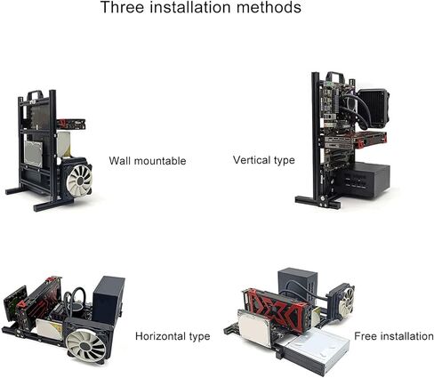 DIY Computer Motherboard Case Rack, Computer ATX Open Motherboard Rack, Vertical Open Aluminum Frame Chassis Rack, Open Chassis Support Bracket with Good Heat Dissipation in Kuwait