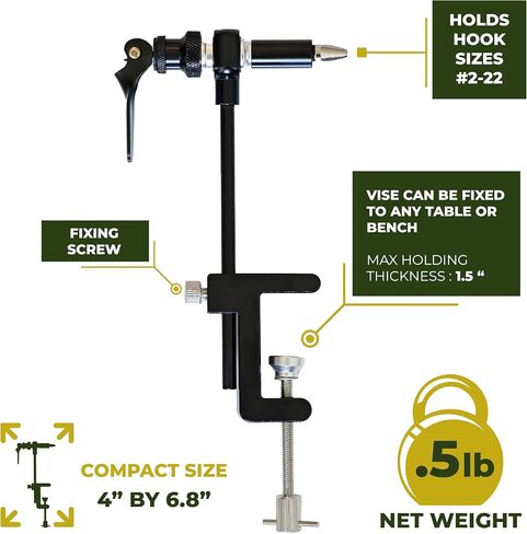 Fly Tying Vise for Fly fishing with 360-Degree rotation and Sturdy Clamp Base-Perfect with Fly Tying Kit For Beginner in Saudi Arabia