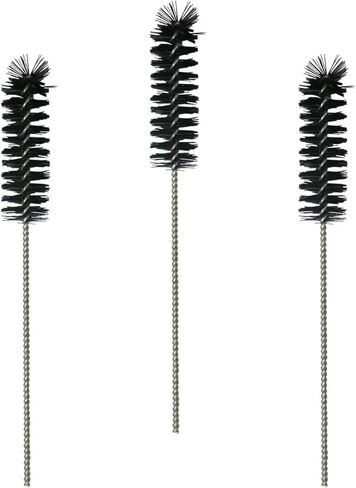 مجموعة 3 فرش تنظيف أنبوب نايلون مقاس 10.8 بوصة، فرشاة تنظيف الأنابيب وقش طويل وفرشاة زجاجة لتنظيف الأنابيب ولوحات المفاتيح والزجاج والمناطق التي يصعب الوصول إليها (أسود) in Kuwait