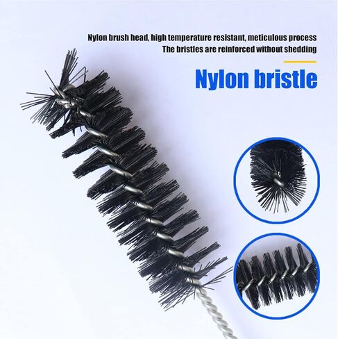 مجموعة 3 فرش تنظيف أنبوب نايلون مقاس 10.8 بوصة، فرشاة تنظيف الأنابيب وقش طويل وفرشاة زجاجة لتنظيف الأنابيب ولوحات المفاتيح والزجاج والمناطق التي يصعب الوصول إليها (أسود) in Kuwait