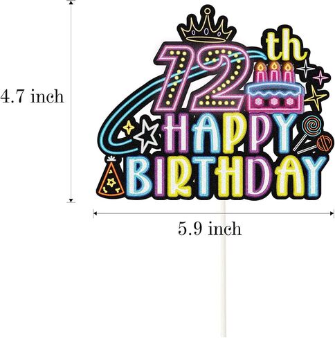 Glow Neon Happy 9th Birthday Cake Topper,Let Glow 9th Years Old Cake Decor,Colorful Glowing 9th Birthday Party Decorations in Saudi Arabia