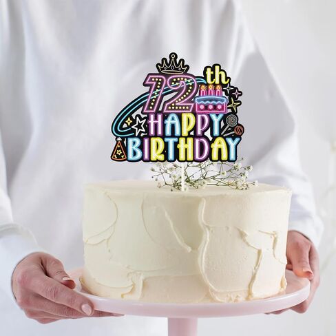 Glow Neon Happy 9th Birthday Cake Topper,Let Glow 9th Years Old Cake Decor,Colorful Glowing 9th Birthday Party Decorations in Saudi Arabia