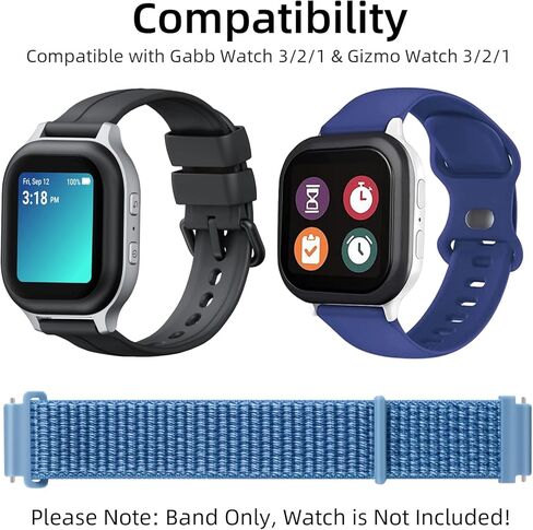 أربطة NewJourney المصنوعة من النايلون متوافقة مع ساعة Gabb 3 2 1/Gizmo Watch 3 2 1، شريط بديل بخطاف وحلقة قابل للتنفس للأولاد والبنات in Saudi Arabia