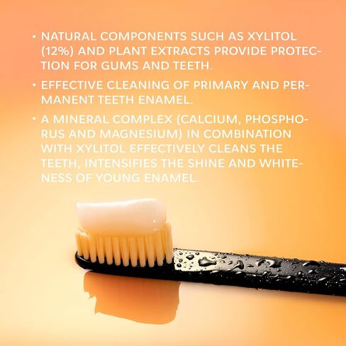 R.O.C.S. Junior Toothpaste - Enamel Whitening Teeth Gum Protection - for Children 6-12 Years Old - Safe to Swallow - Natural, No Fluoride or Sulfate (Fruity Rainbow, Pack of 1) in Saudi Arabia