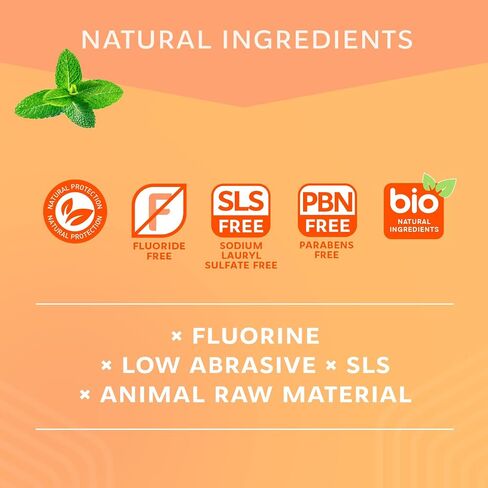 R.O.C.S. Junior Toothpaste - Enamel Whitening Teeth Gum Protection - for Children 6-12 Years Old - Safe to Swallow - Natural, No Fluoride or Sulfate (Fruity Rainbow, Pack of 1) in Saudi Arabia