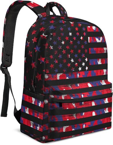 Lightweight American Flag Laptop Backpack Bookbag for Teens Boys Girls, Large Capacity Backpack Daypack Office Travel in Saudi Arabia