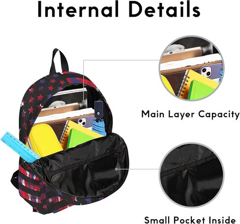 Lightweight American Flag Laptop Backpack Bookbag for Teens Boys Girls, Large Capacity Backpack Daypack Office Travel in Saudi Arabia