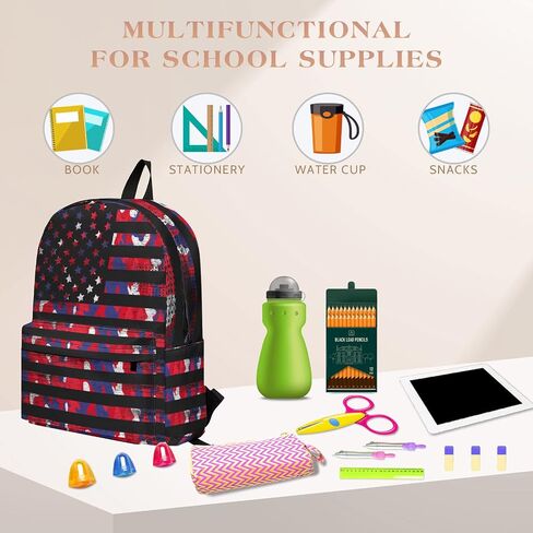 Lightweight American Flag Laptop Backpack Bookbag for Teens Boys Girls, Large Capacity Backpack Daypack Office Travel in Saudi Arabia