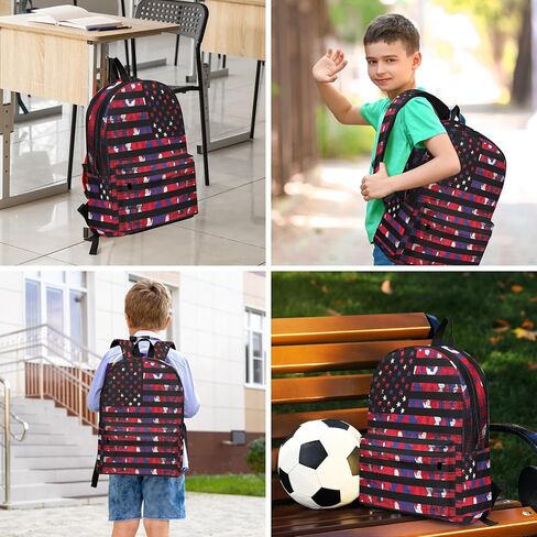 Lightweight American Flag Laptop Backpack Bookbag for Teens Boys Girls, Large Capacity Backpack Daypack Office Travel in Saudi Arabia