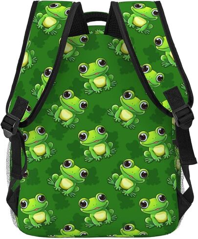 Frog Backpack for Girls Boys Kids, Cute Green Frogs Animal Bookbag for School, Lightweight Elementary Kindergarten School Bags Hiking Gym Casual Travel Daypack with Multiple Pockets in Saudi Arabia