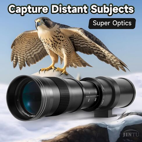 JINTU 420-800mm f/8.3 عدسة كاميرا يدوية بدون مرآة متوافقة مع كاميرا Nikon Z Mount Z50، Z5، Z6، Z6II، Z7، Z7II، Z9، ZFC (أسود) in Saudi Arabia