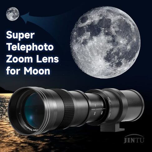 JINTU 420-800mm f/8.3 عدسة كاميرا يدوية بدون مرآة متوافقة مع كاميرا Nikon Z Mount Z50، Z5، Z6، Z6II، Z7، Z7II، Z9، ZFC (أسود) in Saudi Arabia