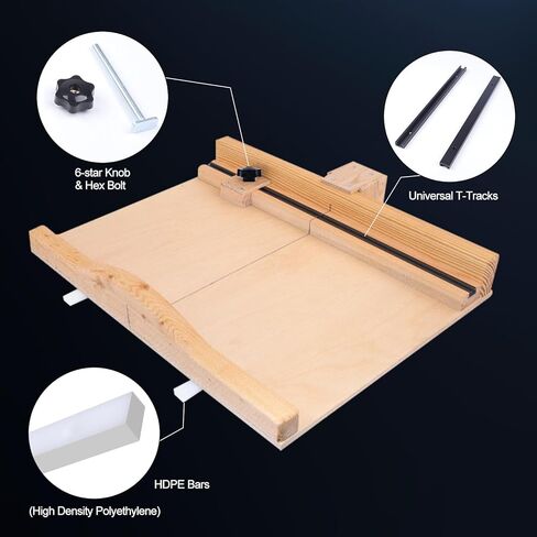 طقم مزلقة منشار طاولة متقاطع مع 2 قضبان ميتري UHMW، 2 مسار ألومنيوم، 1 مقبض و1 مسمار بطول، ثقوب مثقوبة مسبقًا و20 براغي متضمنة لتركيبات الرقص أو فتحات ميتري (6) in Kuwait
