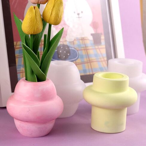Planet Shaped Plaster Vase Pen Holder Clay Silicone Mold Flower Pot Concrete Mold Succulent Plants Cement Mould Desktop Home Decor in Saudi Arabia