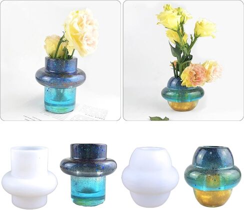 Planet Shaped Plaster Vase Pen Holder Clay Silicone Mold Flower Pot Concrete Mold Succulent Plants Cement Mould Desktop Home Decor in Saudi Arabia