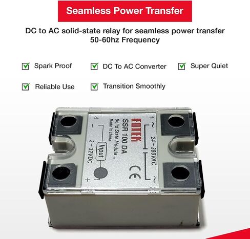 Solid State Relay Vented Enclosure Box -Vented, Protective, and a Safe Solution to Protect and Shield Solid State Relays, 3D Printed in Black (No Heatsink) in Kuwait