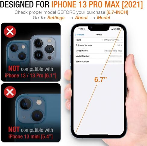 Trianium Tempered Glass Screen Protector Compatible for iPhone 13 Pro Max & Tempered Glass Screen Protector Designed for Apple iPhone 11 Pro Max/iPhone XS Max in Kuwait