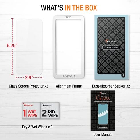 Trianium Tempered Glass Screen Protector Compatible for iPhone 13 Pro Max & Tempered Glass Screen Protector Designed for Apple iPhone 11 Pro Max/iPhone XS Max in Kuwait