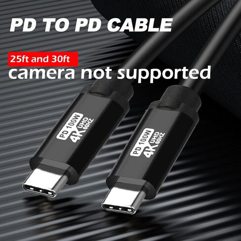 USB C to C Cable 20FT,100W 4K60HZ USB Type C GEN2x2(Data usb3.1),Type C Video Output From USB3.2/ USB4.0 Fast Charging & Sync for Xreal MacBook Pro iPad Pro iPhone 15-16-17 Pro Portable Monitor in Saudi Arabia