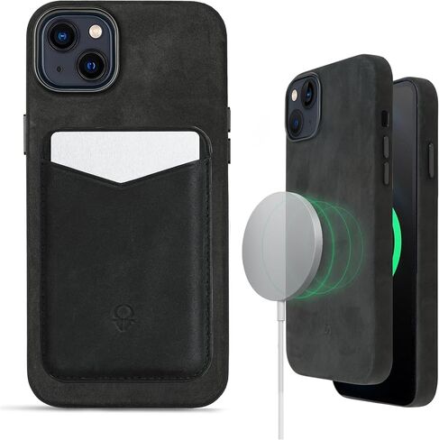 حافظة محفظة iPhone 13 Pro - حافظة جلدية واقية لهاتف iPhone 13 Pro - حافظة محفظة MagSafe لأجهزة Apple - جلد كلاسيكي مع بطانة من الألياف الدقيقة المضادة للخدش متوافقة مع MagSafe - بني عتيق in Kuwait