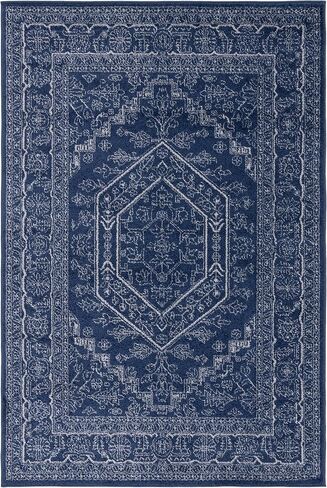 SAFAVIEH Adirondack Collection Area Rug - 5'1" x 7'6", Navy & Ivory, Oriental Medallion Design, Non-Shedding & Easy Care, Ideal for High Traffic Areas in Living Room, Bedroom (ADR108N) in Saudi Arabia