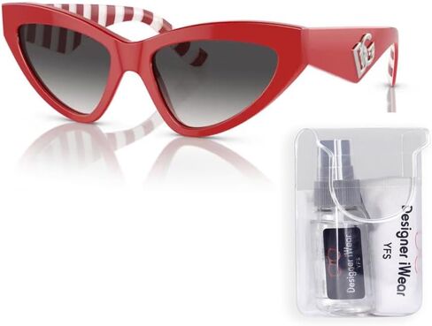 Dolce&Gabbana DG4439 30888G 55MM Red/Grey Gradient Sunglasses for Women + BUNDLE With Designer iWear Complimentary Eyewear Kit in Saudi Arabia