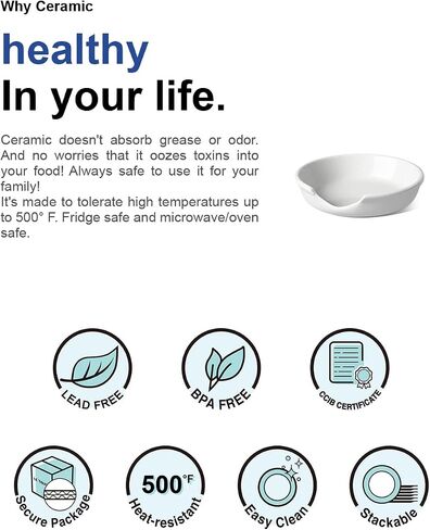 LE TAUCI Ceramic Spoon Rest for kitchen, 4.8 Inches Spoon Holder for Stove Top, Coffee Spoon Rest, Spoon Cradle, Kitchen Basics, Kitchen Accessories For Utensils, Set of 1, True White in Kuwait
