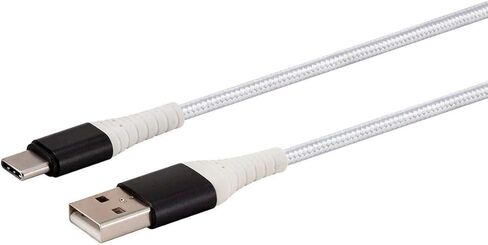 Monoprice Apple MFI Certified Lightning to USB Type A Charge & Sync Cable - Nylon-Braid, Durable, Kevlar-Reinforced, 1.5 Feet, Black - AtlasFlex Series in Saudi Arabia