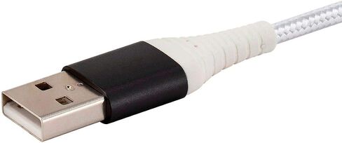 Monoprice Apple MFI Certified Lightning to USB Type A Charge & Sync Cable - Nylon-Braid, Durable, Kevlar-Reinforced, 1.5 Feet, Black - AtlasFlex Series in Saudi Arabia