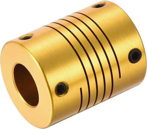 uxcell 1Pcs 12mm to 12mm Aluminum Alloy Shaft Coupling L31xD25 Flexible Coupler for Encoders and Motors,Golden in Saudi Arabia