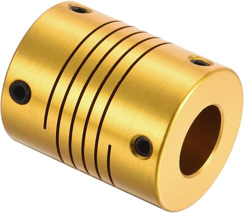 uxcell 1Pcs 12mm to 12mm Aluminum Alloy Shaft Coupling L31xD25 Flexible Coupler for Encoders and Motors,Golden in Saudi Arabia