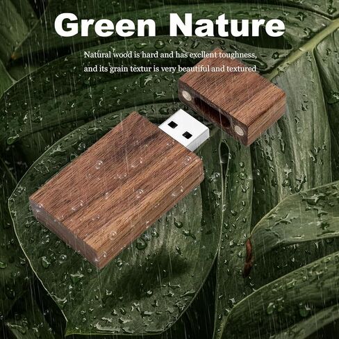 8GB Wood USB Flash Drives 5 Pack, FEWINA Rectangle Walnut Wooden USB Drive 8G USB2.0 Thumb Drive Memory Stick Jump Drive for Backup Picturs/Videos Ideal Gift (5PCS / Walnut) in Kuwait