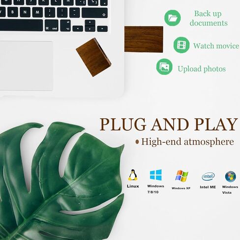 8GB Wood USB Flash Drives 5 Pack, FEWINA Rectangle Walnut Wooden USB Drive 8G USB2.0 Thumb Drive Memory Stick Jump Drive for Backup Picturs/Videos Ideal Gift (5PCS / Walnut) in Kuwait