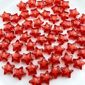 100 PCS 15mm Acrylic Star Beads Loose Spacer Colorful Beads for DIY Craft Jewelry Making Bracelet Necklace Earring Ornament Wind Chimes Key Chains(Multicolor)