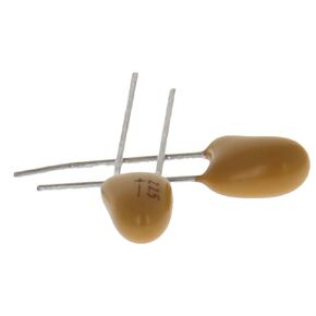 Fielect 1uF 35V Tantalum Capacitor Yellow Radial Electrolytic Capacitor Dipped Tantalum Bead Capacitors 10pcs